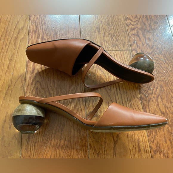 Neous Leather Sandals with “Glass” Globe Heels - Picture 2 of 11